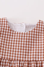 Load image into Gallery viewer, Premium Caramel gingham girl romper
