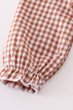 Load image into Gallery viewer, Premium Caramel gingham girl romper
