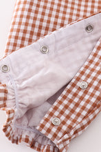 Load image into Gallery viewer, Premium Caramel gingham girl romper
