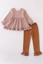 Load image into Gallery viewer, Premium Caramel gingham girl ruffle set
