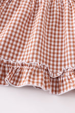 Load image into Gallery viewer, Premium Caramel gingham girl ruffle set
