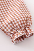 Load image into Gallery viewer, Premium Caramel gingham girl ruffle set
