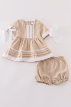 Load image into Gallery viewer, Premium Sand lace ruffle baby set
