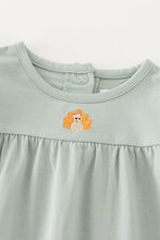 Load image into Gallery viewer, Premium Green turkey embroidery girl romper
