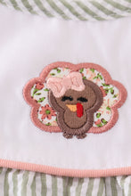 Load image into Gallery viewer, Premium Green turkey embroidery stripe girl bubble
