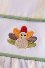 Load image into Gallery viewer, Premium Green turkey embroidery plaid girl set
