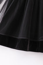 Load image into Gallery viewer, Premium Black velvet ruffle girl dress
