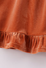 Load image into Gallery viewer, Premium Caramel velvet lace girl dress
