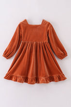 Load image into Gallery viewer, Premium Caramel velvet lace girl dress
