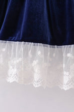 Load image into Gallery viewer, Premium Navy velvet lace dress
