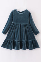 Load image into Gallery viewer, Premium Lake velvet tiered ruffle dress
