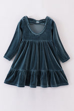 Load image into Gallery viewer, Premium Lake velvet tiered ruffle dress
