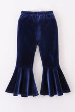 Load image into Gallery viewer, Premium Navy velvet bell pants
