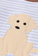 Load image into Gallery viewer, Premium brown stripe puppy applique boy set
