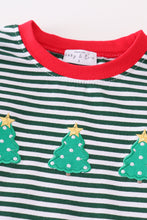 Load image into Gallery viewer, Premium red stripe christmas tree applique boy set
