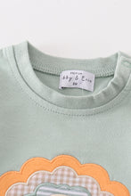 Load image into Gallery viewer, Premium Sage turkey applique boy romper
