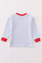 Load image into Gallery viewer, Premium red stripe farm applique boy top
