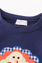 Load image into Gallery viewer, Premium Navy turkey applique boy top
