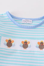 Load image into Gallery viewer, Premium Green stripe turkey embroidery girl top
