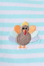 Load image into Gallery viewer, Premium Green stripe turkey embroidery boy top
