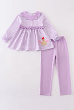 Load image into Gallery viewer, Premium Purple turkey applique girl pants set
