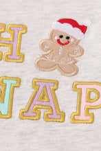 Load image into Gallery viewer, Premium grey gingerbread applique oh snap boy set
