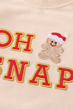 Load image into Gallery viewer, Premium beige gingerbread applique oh snap boy set
