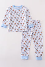 Load image into Gallery viewer, Premium blue christmas santa claus print boy pajama set
