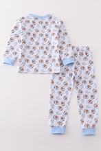 Load image into Gallery viewer, Premium blue christmas santa claus print boy pajama set
