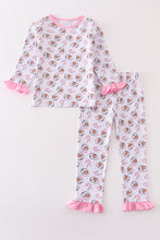 Load image into Gallery viewer, Premium pink christmas santa claus print girl pajama set
