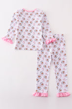 Load image into Gallery viewer, Premium pink christmas santa claus print girl pajama set
