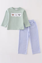 Load image into Gallery viewer, Premium Green cow applique boy set
