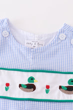 Load image into Gallery viewer, Premium Blue duck embroidery boy gingham jonjon
