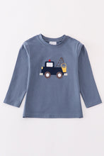 Load image into Gallery viewer, Premium Blue tractor applique boy top
