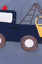 Load image into Gallery viewer, Premium Blue tractor applique boy top
