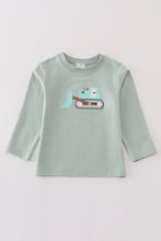 Load image into Gallery viewer, Premium Green excavator applique boy top
