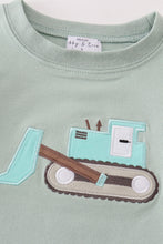 Load image into Gallery viewer, Premium Green excavator applique boy top
