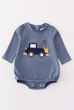 Load image into Gallery viewer, Premium Grey crane applique boy bubble
