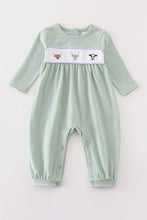 Load image into Gallery viewer, Premium Green cow applique boy romper
