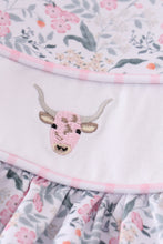 Load image into Gallery viewer, Premium Floral print cow embroidery girl set
