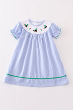 Load image into Gallery viewer, Premium Blue duck embroidery girl dress
