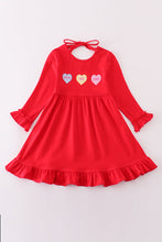 Load image into Gallery viewer, Premium red valentine heart applique dress
