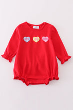 Load image into Gallery viewer, Premium red valentine heart applique girl bubbble
