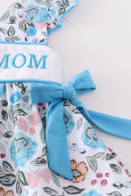 Load image into Gallery viewer, Premium blue floral I love mom embroidery bloomer set
