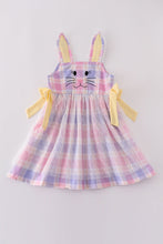 Load image into Gallery viewer, Premium pink bunny bow plaid dress
