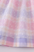 Load image into Gallery viewer, Premium pink bunny bow plaid dress
