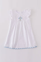 Load image into Gallery viewer, Premium cross embroidery flutter dress
