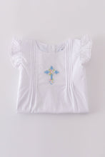 Load image into Gallery viewer, Premium cross embroidery flutter dress
