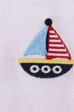 Load image into Gallery viewer, Premium Blue sailboat embroidery top
