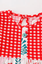 Load image into Gallery viewer, Platinum Red christmas plaid ruffle girl romper
